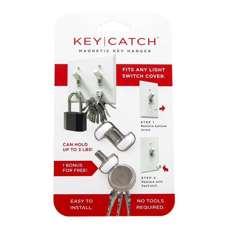 key smart KeyCatch Magnetic Key Holder, Screw-In, White (Pack of 3) - Image 4